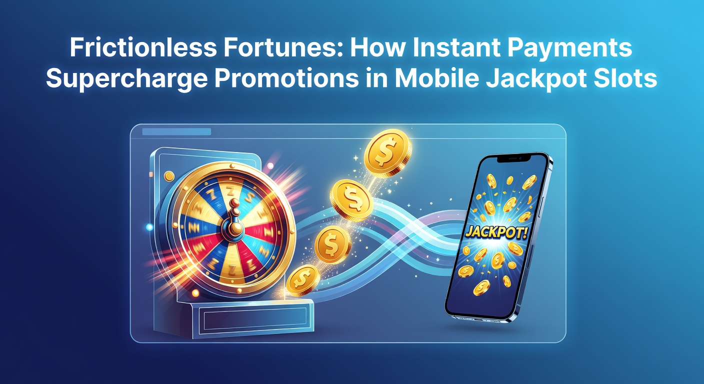 Smartphone mit leuchtendem Jackpot-Slot und Blitz-Symbol für Instant Payments, das den Einstieg in spannende Promotions visualisiert