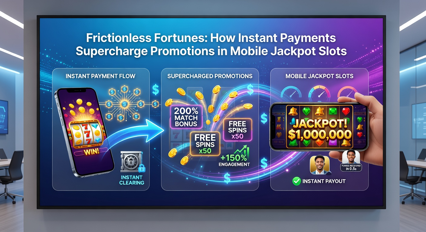 Grafik mit steigenden Jackpot-Balken und Instant-Payment-Symbolen, die Promotions-Boosts illustrieren