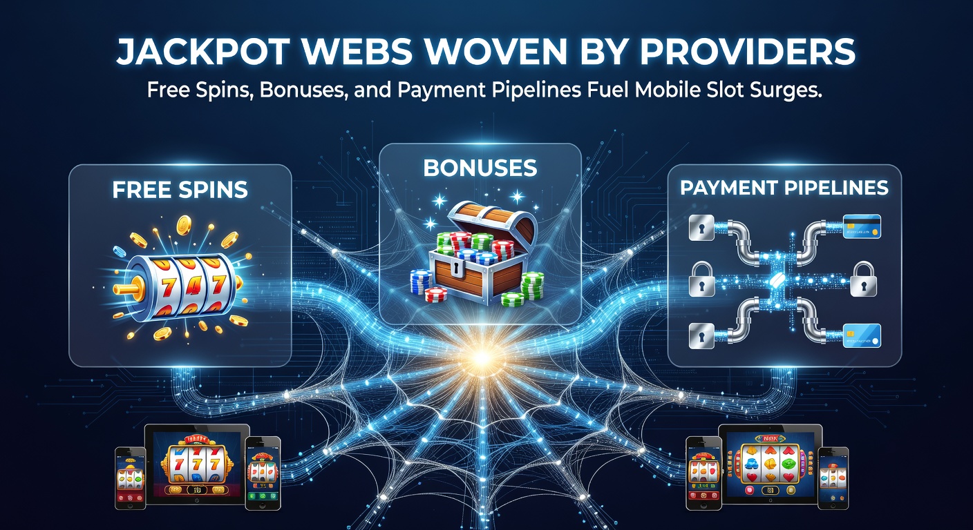 Visuelle Darstellung von Zahlungsströmen und Jackpot-Verbindungen in mobilen Slot-Apps mit Icons für Boni und Free Spins