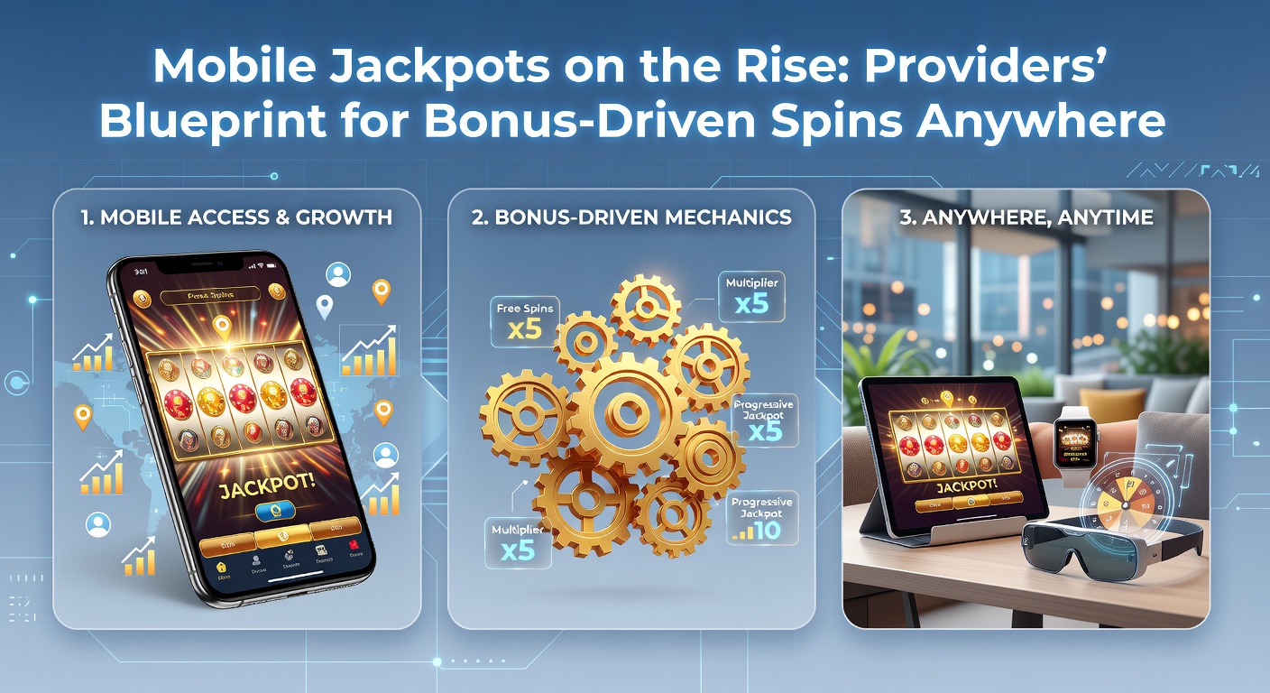 Grafik mit wachsenden Jackpot-Balken auf einem Tablet, umgeben von Bonus-Symbolen wie Freispielen und Multiplikatoren, die die Provider-Strategie illustrieren