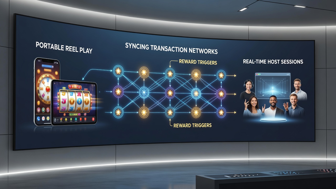 Illustration der Echtzeit-Synchronisation zwischen Zahlungsnetzwerken und Belohnungsauslösern in Hybrid-Gaming-Umgebungen